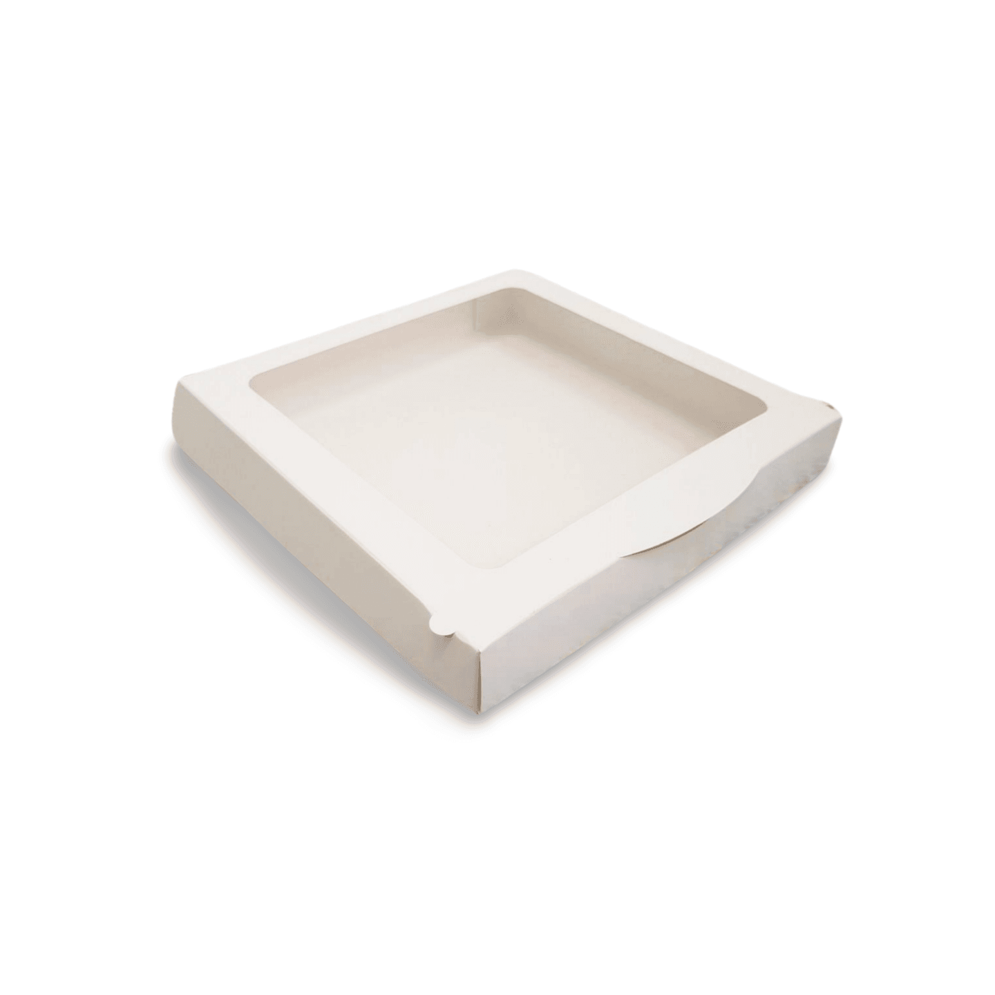 Cutie carton alb prajituri cu display 20x20x3 cm