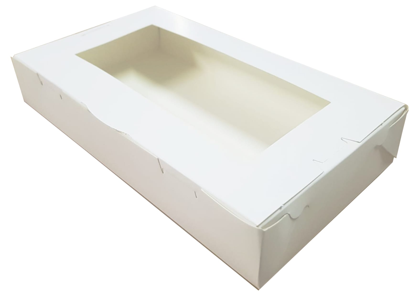Cutie carton alb prajituri cu display 26x19x4 cm