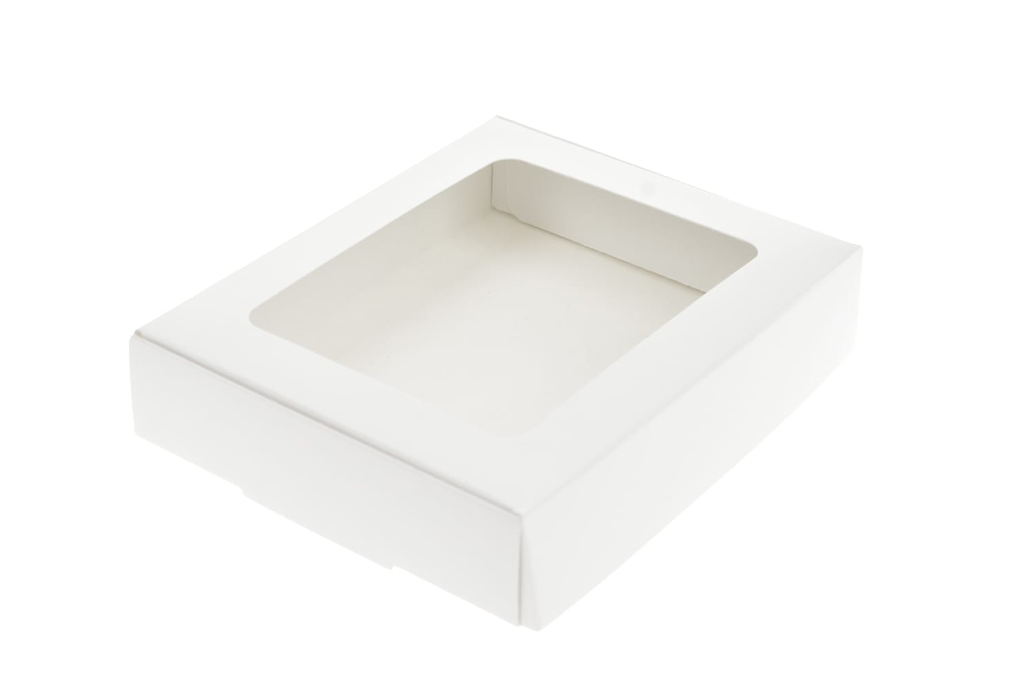 Cutie carton alb praline cu display 10x10x3 cm